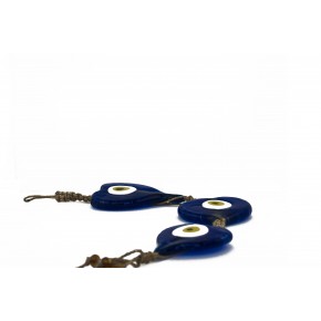 Nazar Boncuğu Kapı ve Duvar Süsü Hasır Örgülü 3 Kalp